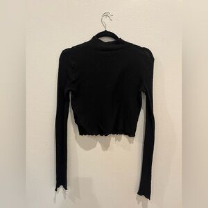 Urban Outfitters Black Long Sleeve Crop Top